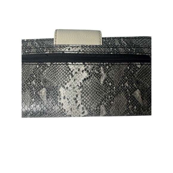 Fossil Madison Wallet Gray Leather Python Snake Clutch Organizer Fast Shipping - Picture 14 of 16